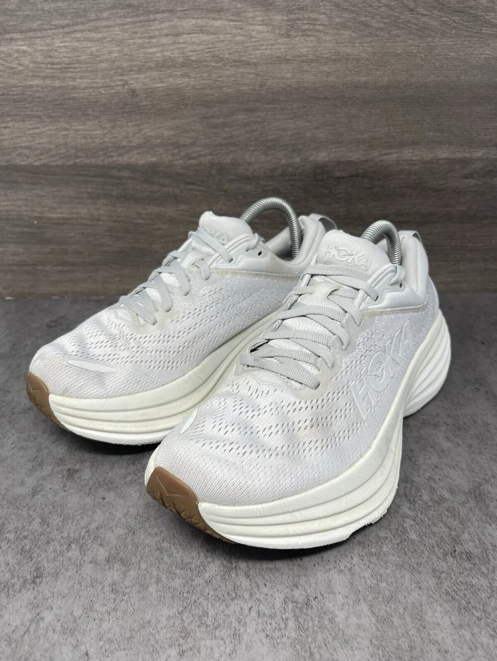 HOKA Bondi 8 Womens Size 8.5 B Lunar Rock Nimbus Cloud Running Walking Shoes